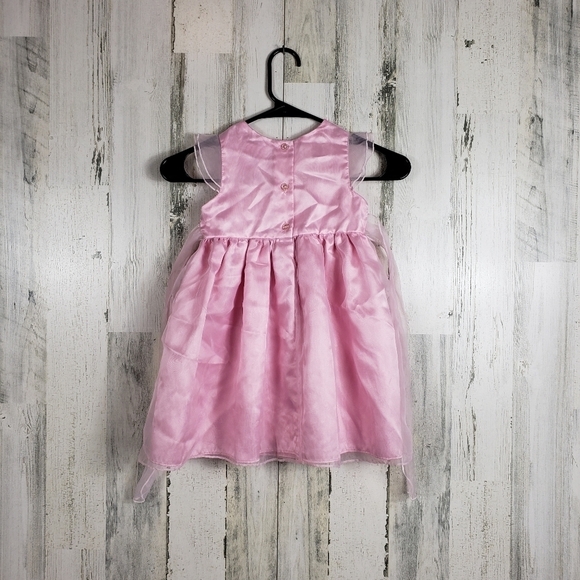 Girls George pink flower lace dress size 4 - Picture 5 of 8